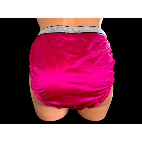 VTG Style 2nd Skin Satin shiny wetlook sissy panties String bikini XL NEW Pink - Picture 5 of 6